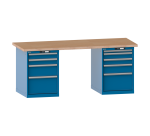 Lista - Établi 9 tiroirs plateau en multiplex P 75 cm