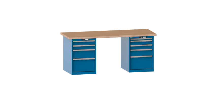 Lista - Établi 9 tiroirs plateau en multiplex P 75 cm