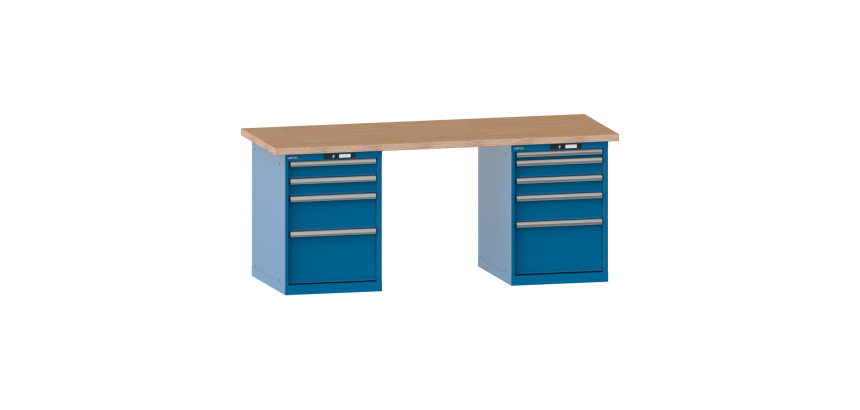 Lista - Établi 9 tiroirs plateau en multiplex P 75 cm