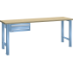 LISTA - Établi 27x36E (LxPxH) 2000x800x850mm 1 tiroir (1x150) 75kg hêtre KEY Lock Bleu clair RAL 5012