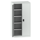 LISTA - Armoire à portes battantes avec 2 portes en tôle pleine charnière (LxPxH) 1000x400x1950mm 4 rayons KEY Lock Gris clair RAL 7035