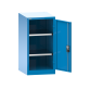 LISTA - Armoire à portes battantes avec 2 portes en tôle pleine charnière (LxPxH) 1000x400x1000mm 2 rayons KEY Lock Bleu clair RAL 5012