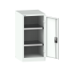 LISTA - Armoire à portes battantes avec 2 portes en tôle pleine charnière (LxPxH) 1000x400x1000mm 2 rayons KEY Lock Gris clair RAL 7035