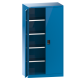 LISTA - Armoire à portes battantes avec 2 portes en tôle pleine charnière (LxPxH) 1250x580x1950mm 4 rayons KEY Lock Bleu clair RAL 5012
