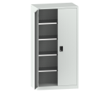 Armoire à 2 portes battantes pleines charnières Lista H 195 cm 4 étagères amovibles Key lock