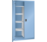 Armoire à 2 portes battantes pleines charnières avec une paroi de séparation et vestiaire Lista H 195 x L 100 x P 50 cm 4 étagères amovibles Key Lock