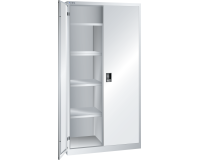 Armoire à 2 portes battantes pleines charnières avec une paroi de séparation et vestiaire Lista H 195 x L 100 x P 50 cm 4 étagères amovibles Key Lock