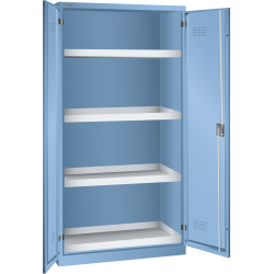 LISTA - Armoire de sûreté environnementale (LxPxH) 1000x500x1950mm 4 bacs de rétention 20l KEY Lock Bleu clair RAL 5012