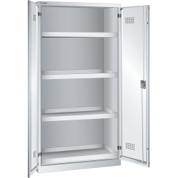 LISTA - Armoire de sûreté environnementale (LxPxH) 1000x500x1950mm 4 bacs de rétention 20l KEY Lock Gris clair RAL 7035