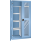LISTA - Armoire à portes battantes avec 2 portes à fenêtre transparente charnière, paroi de séparation et vestiaire (LxPxH) 1000x500x1950mm KEY Lock Bleu clair RAL 5012