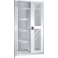 LISTA - Armoire à portes battantes avec 2 portes à fenêtre transparente charnière, paroi de séparation et vestiaire (LxPxH) 1000x500x1950mm KEY Lock Gris clair RAL 7035