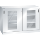 LISTA - Armoire à portes coulissantes avec 2 portes à fenêtre transparente et paroi de séparation (LxPxH) 1500x500x1000mm 4 rayons KEY Lock Gris clair RAL 7035