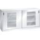 LISTA - Armoire à portes coulissantes avec 2 portes à fenêtre transparente et paroi de séparation (LxPxH) 2000x580x1000mm 4 rayons KEY Lock Gris clair RAL 7035