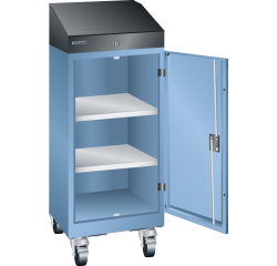 Pupitre mobile position debout Lista, porte battante à fermeture à clé