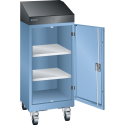 LISTA - Pupitre position debout mobile (LxPxH) 500x500x1320mm KEY Lock fermeture identique 2C 1 Bleu clair RAL 5012