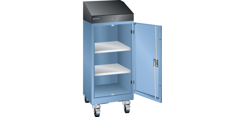 Pupitre mobile position debout Lista, porte battante à fermeture à clé