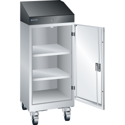 LISTA - Pupitre position debout mobile (LxPxH) 500x500x1320mm KEY Lock fermeture identique 2C 1 Gris clair RAL 7035