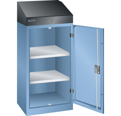 Pupitre Lista position debout, porte battante à fermeture à clé