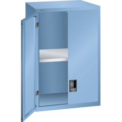 LISTA - Éléments supérieur pour armoires à tiroirs avec portes battantes en tôle pleine 36x36E (LxPxH) 717x725x1000mm KEY Lock Bleu clair RAL 5012