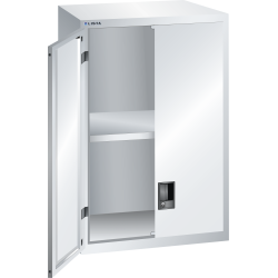 LISTA - Éléments supérieur pour armoires à tiroirs avec portes battantes en tôle pleine 36x36E (LxPxH) 717x725x1000mm KEY Lock Gris clair RAL 7035