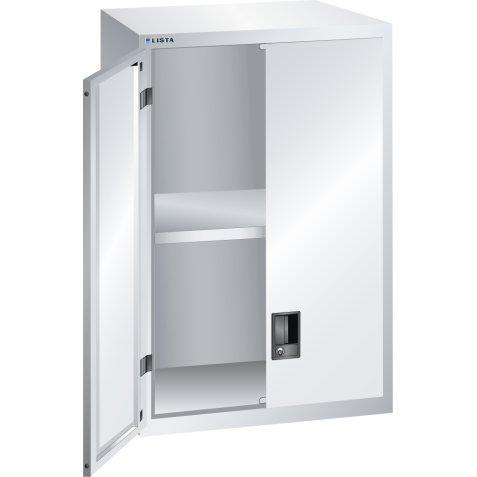 LISTA - Éléments supérieur pour armoires à tiroirs avec portes battantes en tôle pleine 36x36E (LxPxH) 717x725x1000mm KEY Lock Gris clair RAL 7035