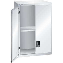 LISTA - Éléments supérieur pour armoires à tiroirs avec portes battantes en tôle pleine 36x27E (LxPxH) 717x572x1000mm KEY Lock Gris clair RAL 7035