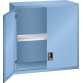 LISTA - Éléments supérieur pour armoires à tiroirs avec portes battantes en tôle pleine 54x27E (LxPxH) 1023x572x1000mm KEY Lock Bleu clair RAL 5012