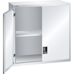 LISTA - Éléments supérieur pour armoires à tiroirs avec portes battantes en tôle pleine 54x27E (LxPxH) 1023x572x1000mm KEY Lock Gris clair RAL 7035