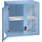 LISTA - Éléments supérieur pour armoires à tiroirs avec portes battantes à fenêtre transparente 54x36E (LxPxH) 1023x725x1000mm KEY Lock Bleu clair RAL 5012