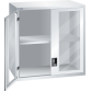 LISTA - Éléments supérieur pour armoires à tiroirs avec portes battantes à fenêtre transparente 54x36E (LxPxH) 1023x725x1000mm KEY Lock Gris clair RAL 7035