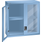 LISTA - Éléments supérieur pour armoires à tiroirs avec portes battantes à fenêtre transparente 54x27E (LxPxH) 1023x572x1000mm KEY Lock Bleu clair RAL 5012