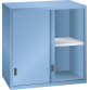 LISTA - Éléments supérieur pour armoires à tiroirs avec portes coulissantes en tôle pleine 54x36E (LxPxH) 1023x725x1000mm KEY Lock Bleu clair RAL 5012
