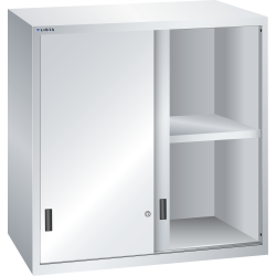 LISTA - Éléments supérieur pour armoires à tiroirs avec portes coulissantes en tôle pleine 54x36E (LxPxH) 1023x725x1000mm KEY Lock Gris clair RAL 7035