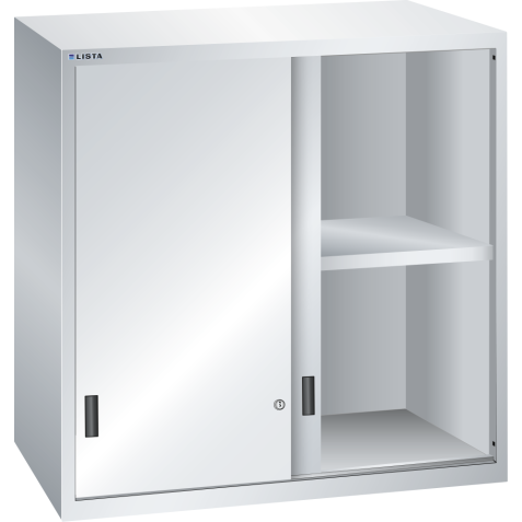 LISTA - Éléments supérieur pour armoires à tiroirs avec portes coulissantes en tôle pleine 54x36E (LxPxH) 1023x725x1000mm KEY Lock Gris clair RAL 7035
