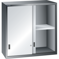 LISTA - Éléments supérieur pour armoires à tiroirs avec portes coulissantes en tôle pleine 54x27E (LxPxH) 1023x572x1000mm KEY Lock Gris clair RAL 7035