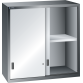 LISTA - Éléments supérieur pour armoires à tiroirs avec portes coulissantes en tôle pleine 54x27E (LxPxH) 1023x572x1000mm KEY Lock Gris clair RAL 7035