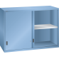 LISTA - Éléments supérieur pour armoires à tiroirs avec portes coulissantes en tôle pleine 78x36E (LxPxH) 1431x725x1000mm KEY Lock Bleu clair RAL 5012