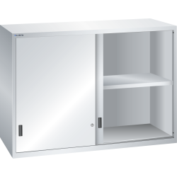 LISTA - Éléments supérieur pour armoires à tiroirs avec portes coulissantes en tôle pleine 78x36E (LxPxH) 1431x725x1000mm KEY Lock Gris clair RAL 7035
