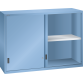 LISTA - Éléments supérieur pour armoires à tiroirs avec portes coulissantes en tôle pleine 78x27E (LxPxH) 1431x572x1000mm KEY Lock Bleu clair RAL 5012