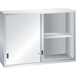 LISTA - Éléments supérieur pour armoires à tiroirs avec portes coulissantes en tôle pleine 78x27E (LxPxH) 1431x572x1000mm KEY Lock Gris clair RAL 7035