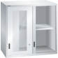 LISTA - Éléments supérieur pour armoires à tiroirs avec portes coulissantes à fenêtre transparente 54x36E (LxPxH) 1023x725x1000mm KEY Lock Gris clair RAL 7035