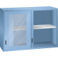 LISTA - Éléments supérieur pour armoires à tiroirs avec portes coulissantes à fenêtre transparente 78x27E (LxPxH) 1431x572x1000mm KEY Lock Bleu clair RAL 5012