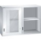 LISTA - Éléments supérieur pour armoires à tiroirs avec portes coulissantes à fenêtre transparente 78x27E (LxPxH) 1431x572x1000mm KEY Lock Gris clair RAL 7035