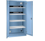 LISTA - Armoire charge batterie H 195 x L 100 x P 58 cm - 2 rampes électrique avec 5 prises (230V) sur la paroi arrière, FI/LS