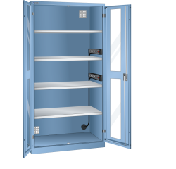 LISTA - Armoire charge batterie H 195 x L 100 x P 58 cm - 2 rampes électriques de 5 prises (230V) sur la paroi latérale