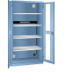LISTA - Armoire charge batterie H 195 x L 100 x P 58 cm - 1 rampe électrique avec 5 prises (230V) - 2 tiroirs laqués gris anthracite