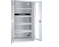 LISTA - Armoire charge batterie H 195 x L 100 x P 58 cm - 1 rampe électrique de 5 prises (230V) sur la paroi arrière