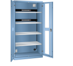 LISTA - Armoire charge batterie H 195 x L 100 x P 58 cm - 2 rampes électriques de 5 prises (230V) sur la paroi arrière
