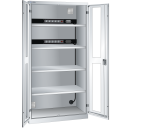 LISTA - Armoire charge batterie H 195 x L 100 x P 58 cm - 2 rampes électrique avec 5 prises (230V) sur la paroi arrière, FI/LS