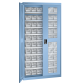 LISTA - Armoires à récipients avec 2 portes à fenêtre transparente charnière (LxPxH) 1000x300x1950mm 9 rayons, 60 récipients synoptiques KEY Lock Bleu clair RAL 5012
